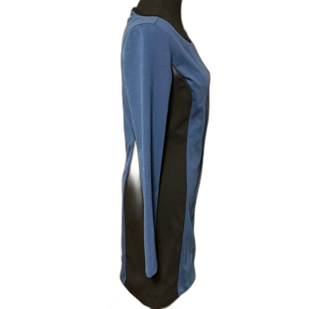 Laundry By Shelli Segal Blue & Black Long Sleeve Scoop Neck Dress size 4 - Picture 7 of 8